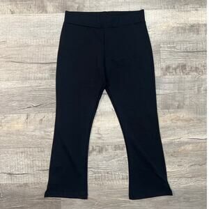 American Giant Size 6 Pull On Mid Rise Ankle Kick Flare Ponte Pants Black Crop